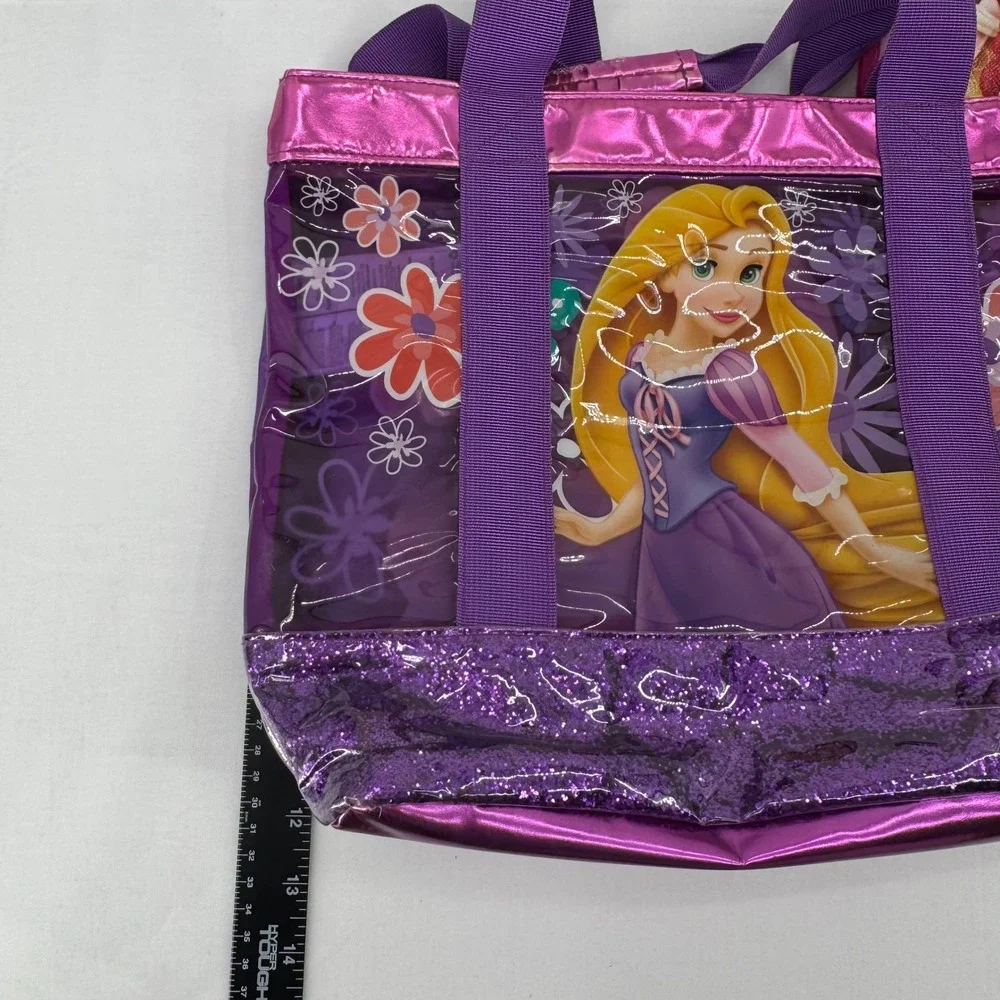 Vintage Disney Store Rapunzel Purple Glitter Swim Tote & Princess Reusable Bag